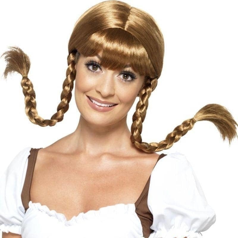 Costumes Australia Bavarian Babe Wig Plaited Adult Brown_1
