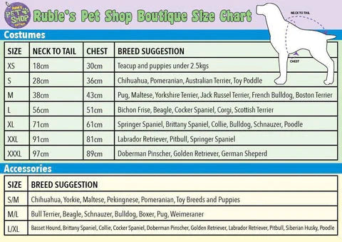 Costumes Australia Size Chart Big Dog Dapper Costume
