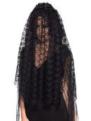 Costumes Australia Black Widow Veil Adult Black With Flowers_1