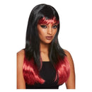 Costumes Australia Bleeding Dip Dye Wig Black & Red_1