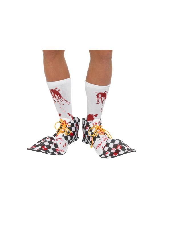 Costumes Australia Bloody Clown Shoe Covers Adult Black_1