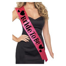 Costumes Australia Size Chart Bride To Be Sash Adult Pink