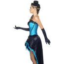 Costumes Australia Burlesque Dancer Costume Adult Blue Corset Black Dress_3