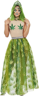 Costumes Australia Cannabis Queen Costume Adult Green Dress_2