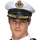 Costumes Australia Captain Cap Adult White Gold Trim_1