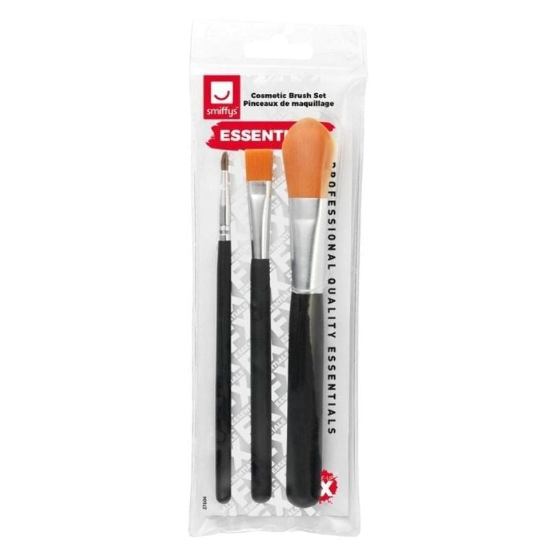 Costumes Australia Size Chart Cosmetic Brush Set Pack Of 3 Adult Black