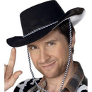 Costumes Australia Cowboy Hat Flocked Plastic Adult Black_1