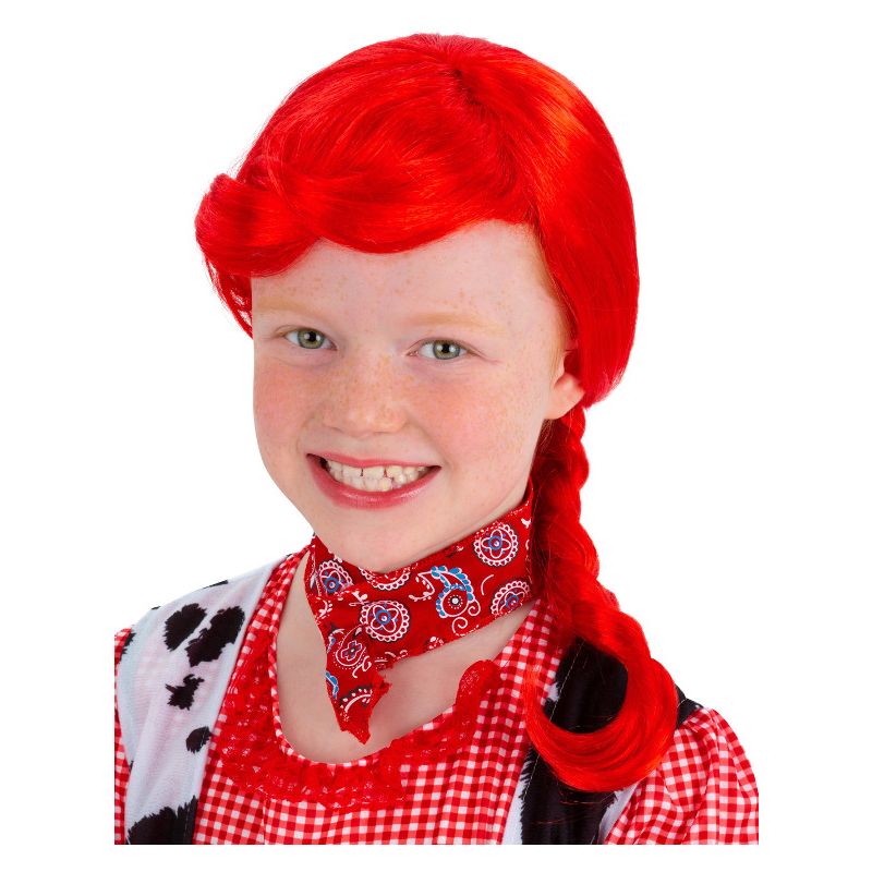 Costumes Australia Cowgirl Plait Wig Red Child_1