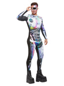 Costumes Australia Cyber Space Alien Costume Adult Multi Coloured Bodysuit_2