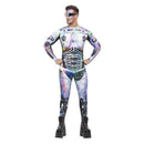 Costumes Australia Cyber Space Alien Costume Adult Multi Coloured Bodysuit_1