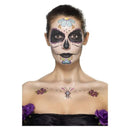 Costumes Australia Size Chart Day Of The Dead Face Tattoo Transfers Kit Aqua Adult Multi