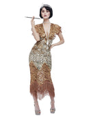 Costumes Australia Deluxe 20s Sequin Flapper Costume Adult Gold Dress_2