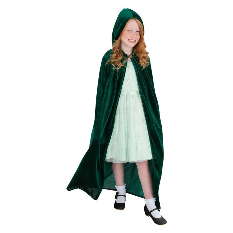 Costumes Australia Deluxe Cloak Emerald Green Kids Child_1