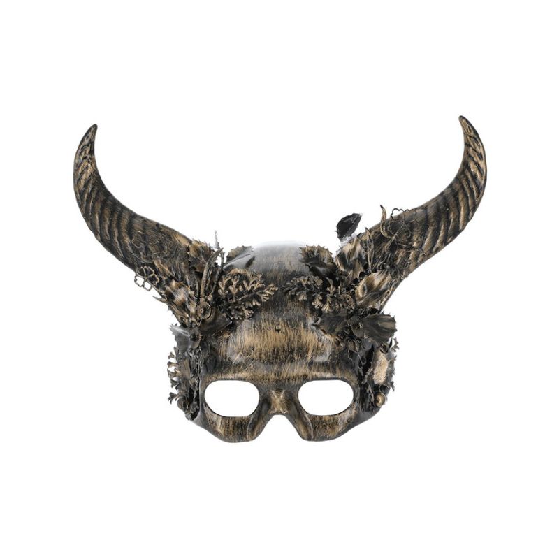 Costumes Australia Deluxe Gold Horned Masquerade Mask Adult_1