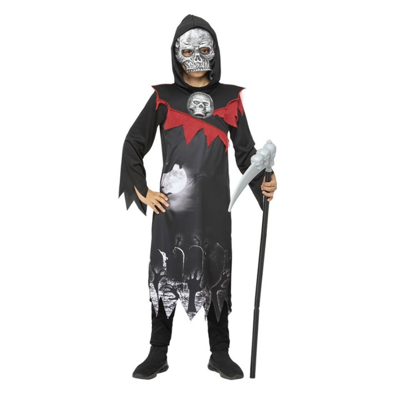 Costumes Australia Deluxe Grim Reaper Costume Child Black Red_1