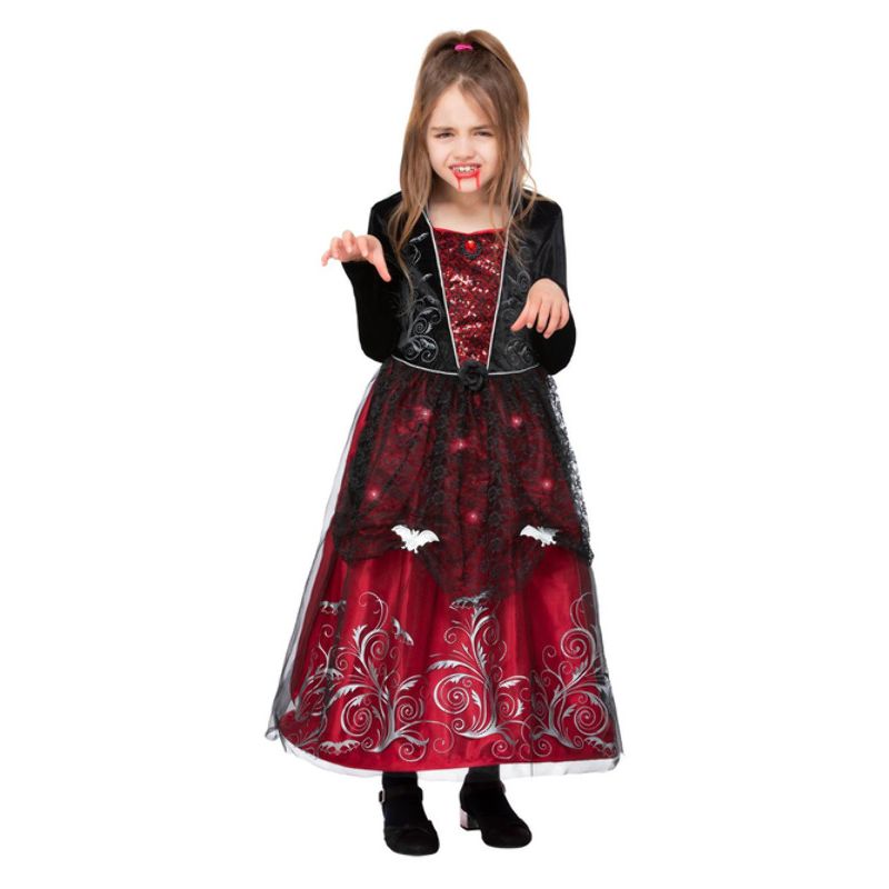 Costumes Australia Deluxe Vampiress Costume Child Black Red_1