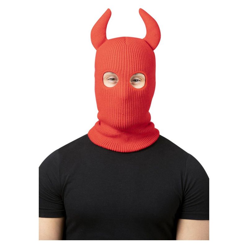 Costumes Australia Devil Balaclava Ski Mask with Horns Adult Red_1