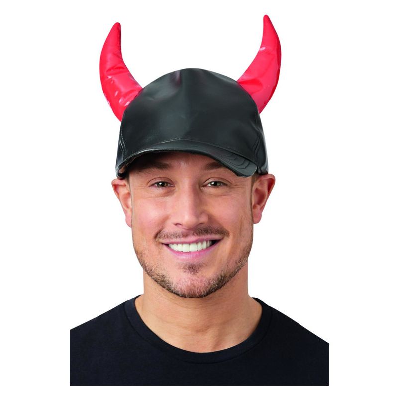Costumes Australia Devil Cap with Horns Adult Black Red_1