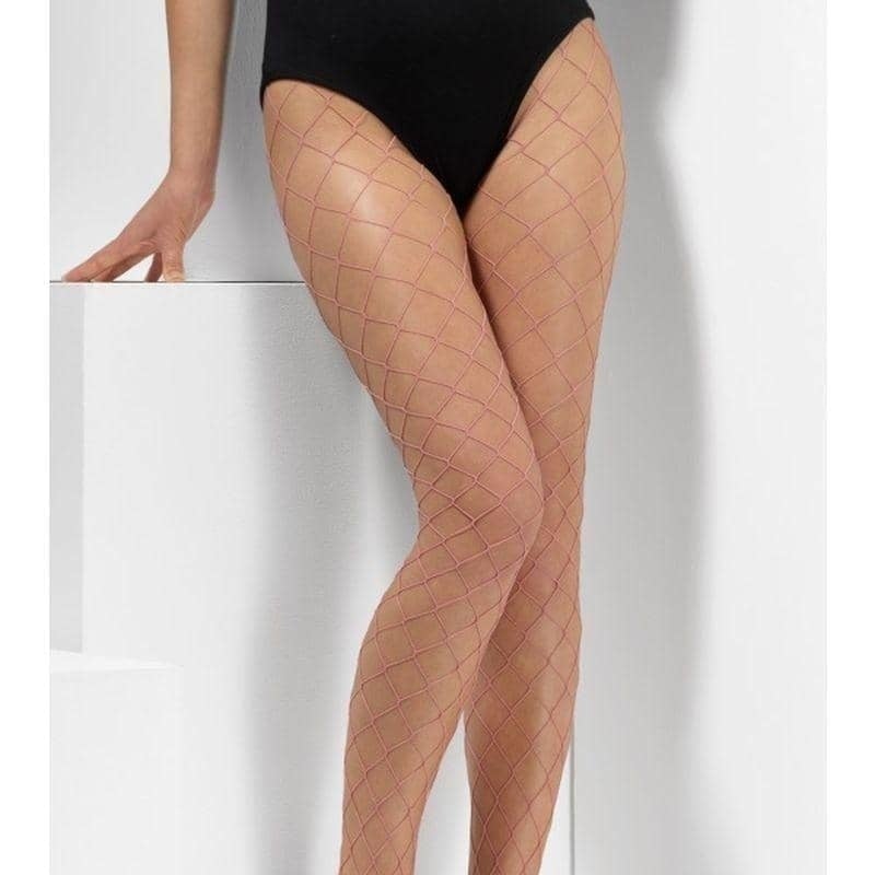 Costumes Australia Diamond Net Tights Adult Pink_1