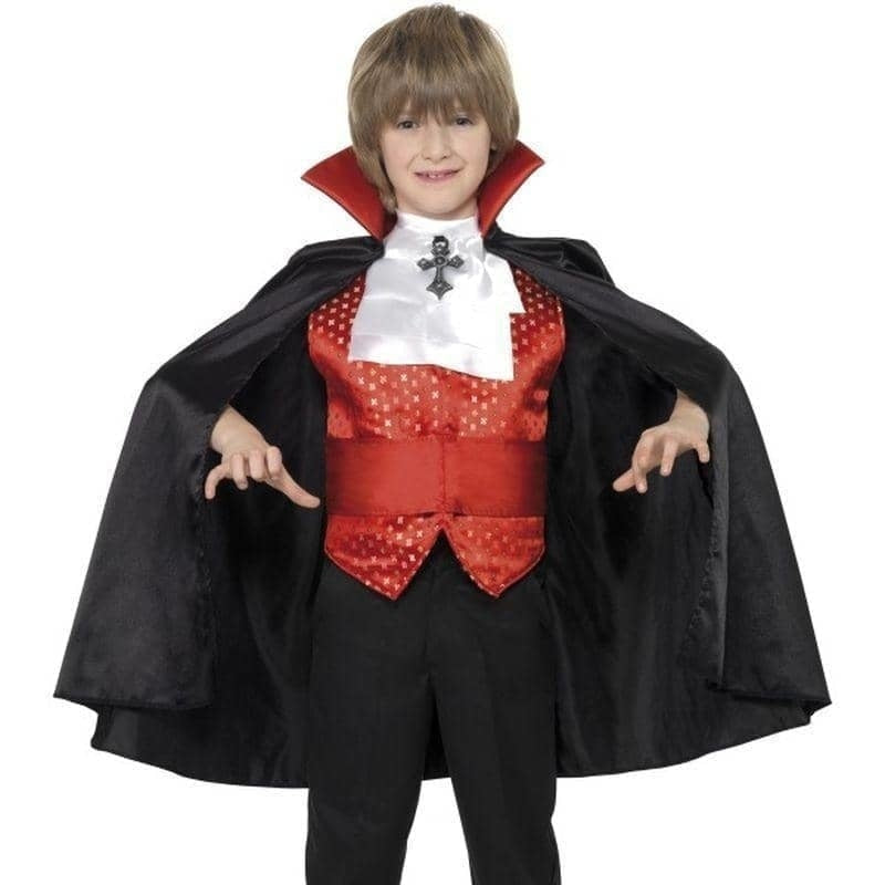 Costumes Australia Dracula Boy Costume Kids Black Red_1