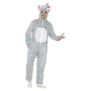 Costumes Australia Elephant Costume Adult Grey Jumpsuit with Hood_2
