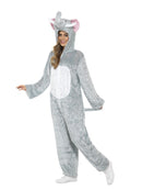 Costumes Australia Elephant Costume Adult Grey Jumpsuit with Hood_3