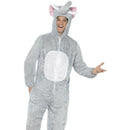 Costumes Australia Elephant Costume Adult Grey Jumpsuit with Hood_1