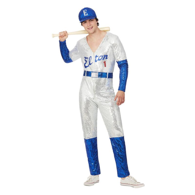 Costumes Australia Elton John Deluxe Sequin Baseball Costume Adult Blue Silver_1