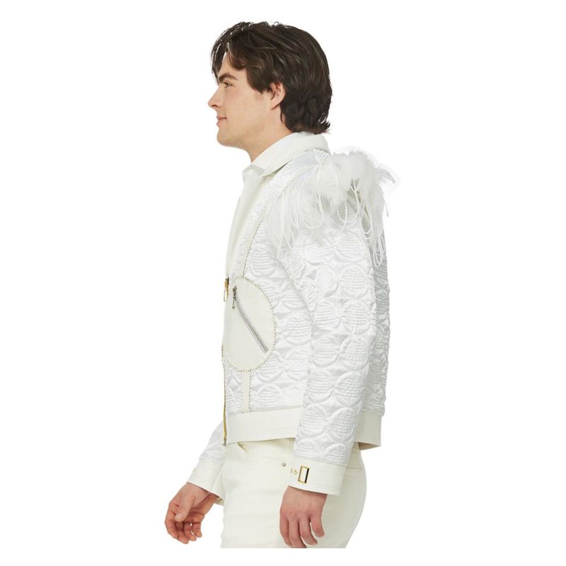 Costumes Australia Elton John Quilted Jacket Feather Shoulders Adult White_3