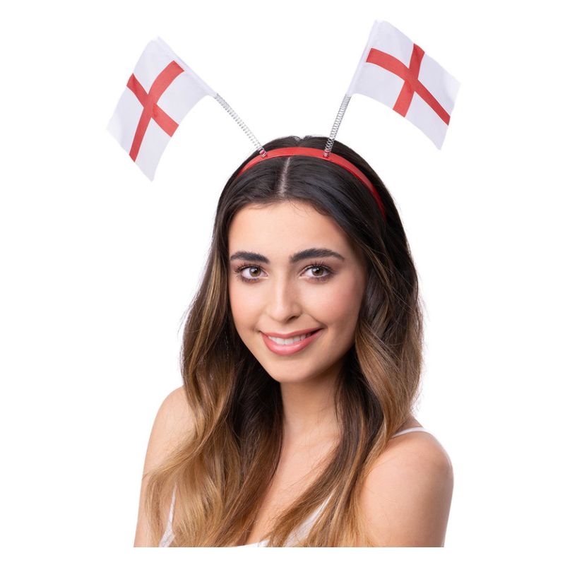 Costumes Australia England Flag Bopper Headband Adult White Red_1