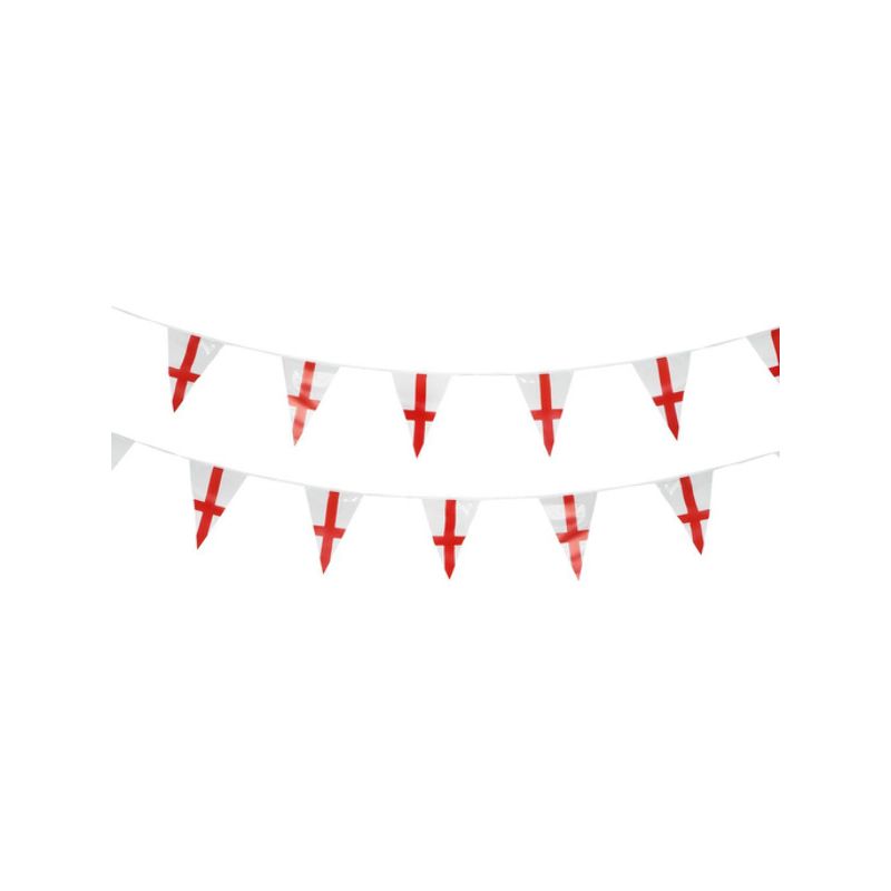 Costumes Australia England Flag Triangle Bunting Plastic Adult White Red_1