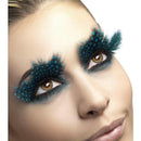 Costumes Australia Eyelashes Large Feather With Aqua Dots Adult Black_1