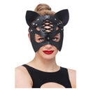 Costumes Australia Fever Black Mock Leather Cat Mask Adult_1