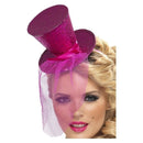 Costumes Australia Size Chart Fever Mini Top Hat On Headband Adult Hot Pink