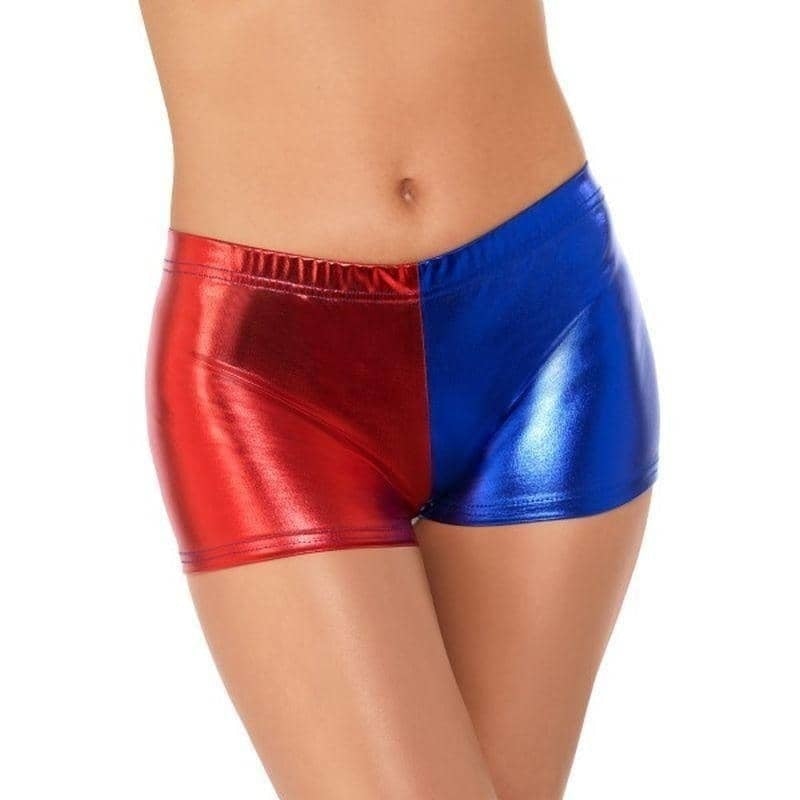 Costumes Australia Fever Miss Jester Whiplash Shorts Adult Red Blue_1