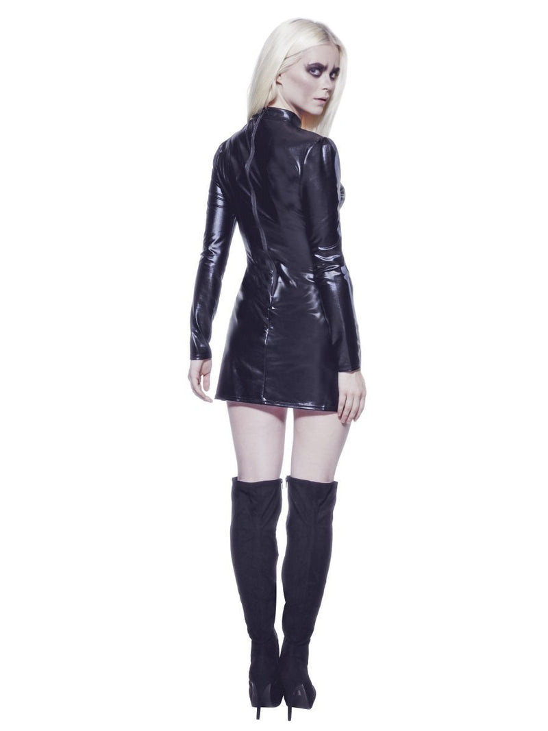 Costumes Australia Fever Miss Whiplash Skeleton Costume Black Dress_3