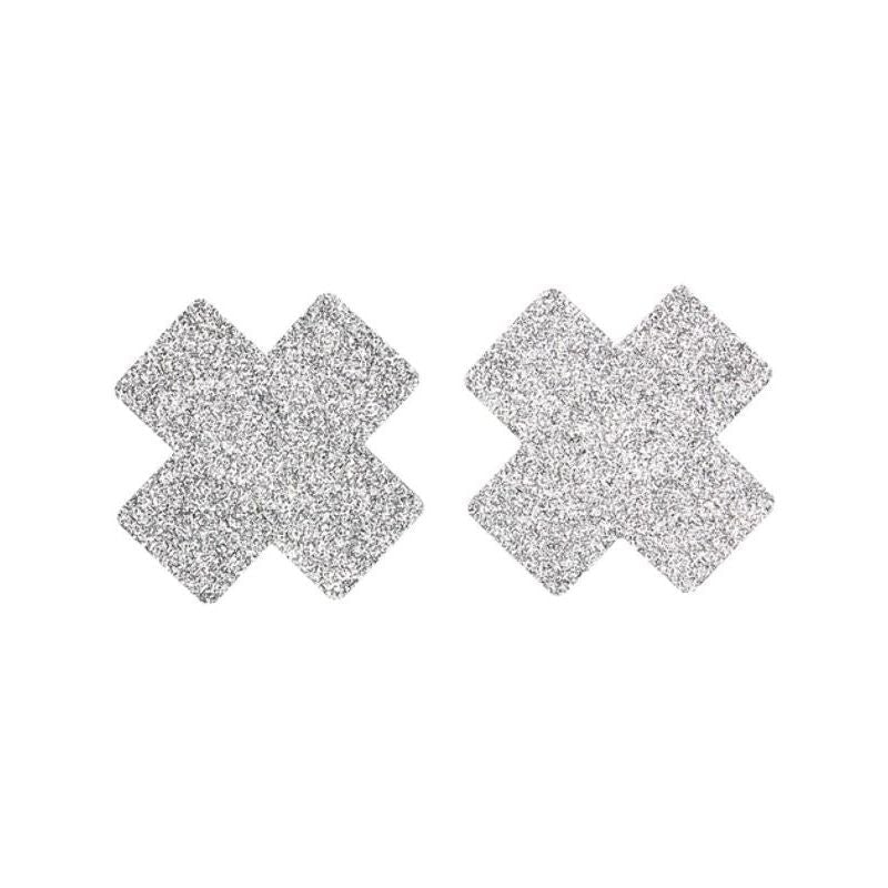 Costumes Australia Fever Small Glitter Cross Nipple Pasties Black_1