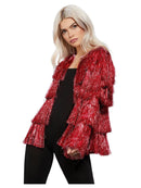 Costumes Australia Fever Tinsel Festival Jacket Adult Red_1