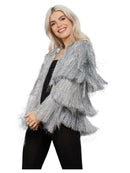 Costumes Australia Fever Tinsel Festival Jacket Adult Silver_2