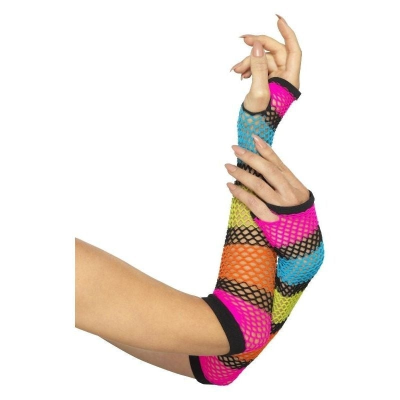 Costumes Australia Size Chart Fishnet Gloves Long Adult Neon