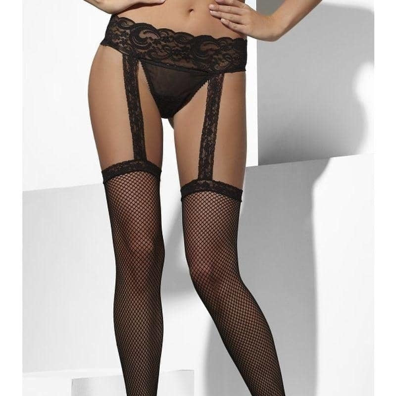 Costumes Australia Fishnet Hold Ups Adult Black 42702_1