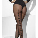 Costumes Australia Fishnet Tights Adult Black with Satin Bows_1