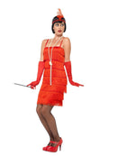 Costumes Australia Flapper Costume Adult Red Short Dress_5