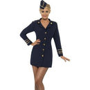 Costumes Australia Flight Attendant Costume Adult Blue Dress Hat_1