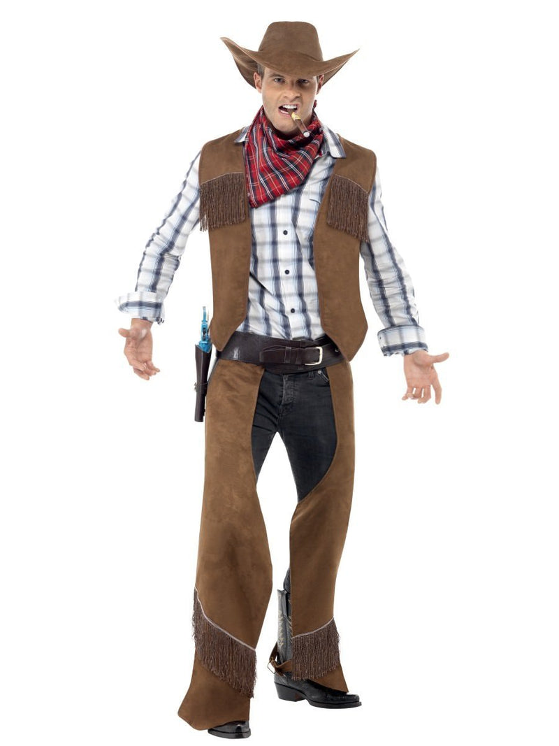 Costumes Australia Fringe Cowboy Costume Adult Brown_4