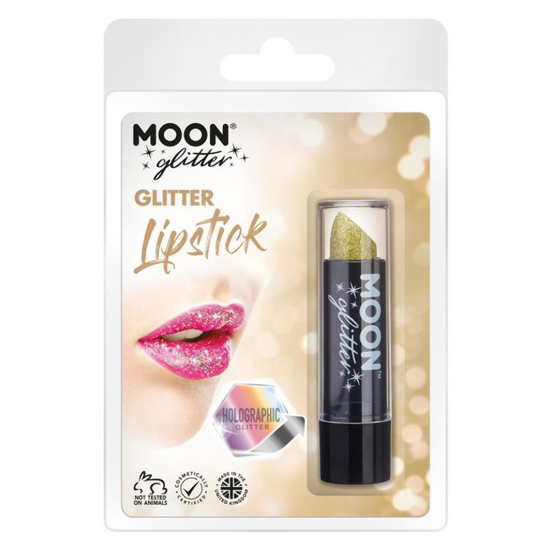 Moon Glitter Holographic Glitter Lipstick Gold 1