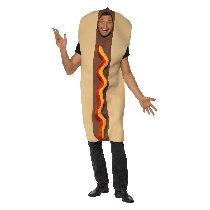 Giant Hot Dog Costume Adult Brown Red