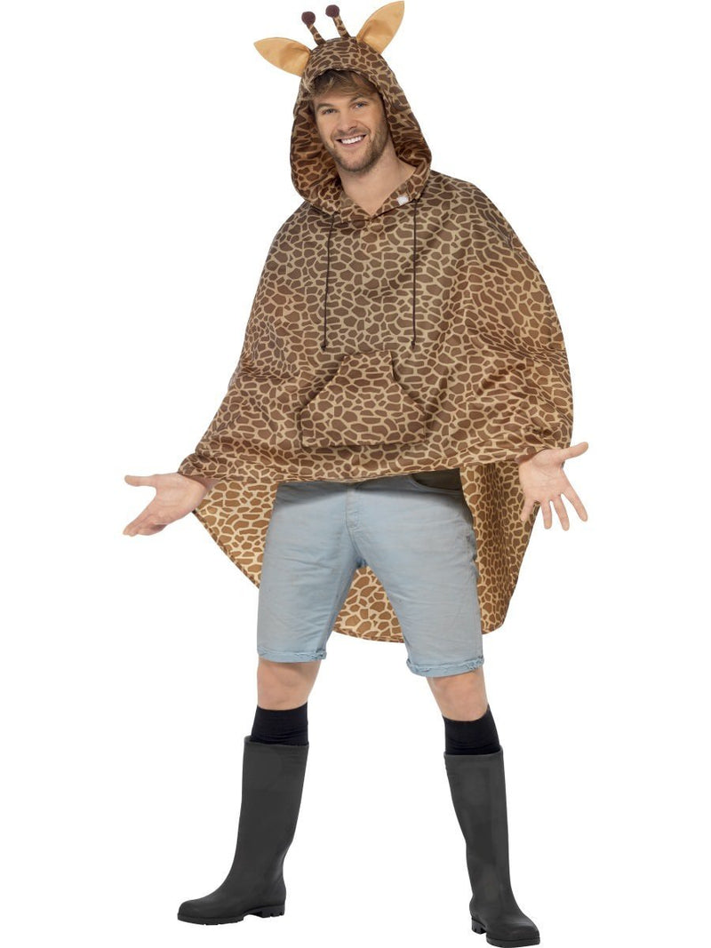 Costumes Australia Giraffe Party Poncho Adult One Size Orange Black_5