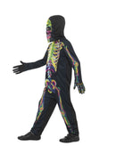 Costumes Australia Glow In The Dark Skeleton Costume Kids Multi Coloured Jumpsuit_3