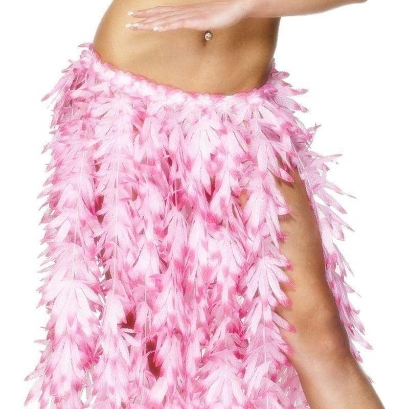 Costumes Australia Hawaiian Hula Skirt Adult Pink Leaf Elasticated Waist 60cm 23in_1